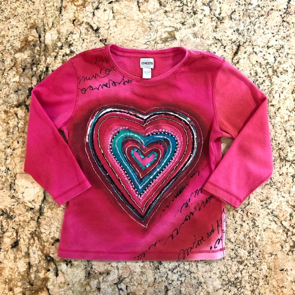 CHICO’S 💗 Beaded Sequined Heart Script Lettering Tee 3/4 Sleeve 🩷💗❤️🩵💚 - Picture 12 of 12